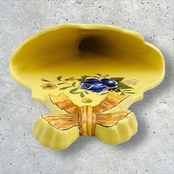 Wall Pocket Vase Hand Painted France Vintage 12.5in - Picture 7 of 9